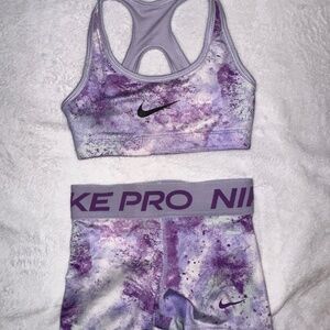 Girls Nike Pro fit crop & shorts set